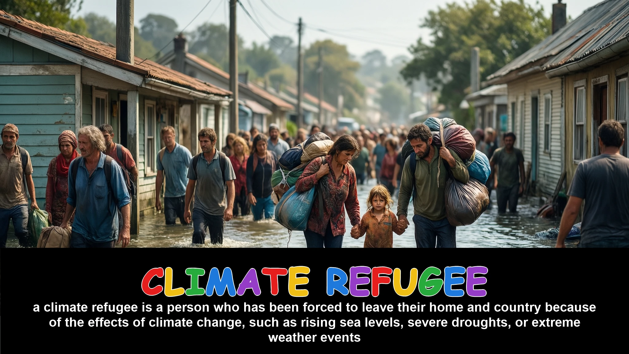 English Illustration for climate refugee